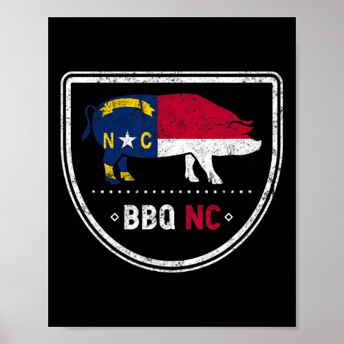 North Carolina State Flag Bbq Nc  Poster