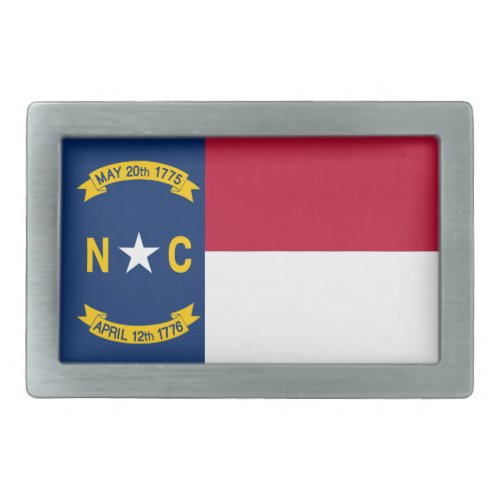 NORTH CAROLINA STATE FLAG BELT BUCKLE