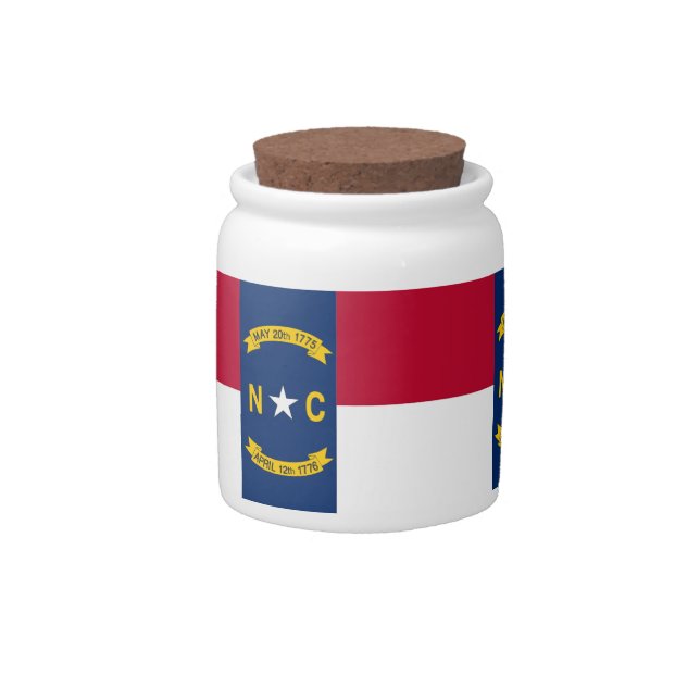 North Carolina State Flag Candy Jar (Front)