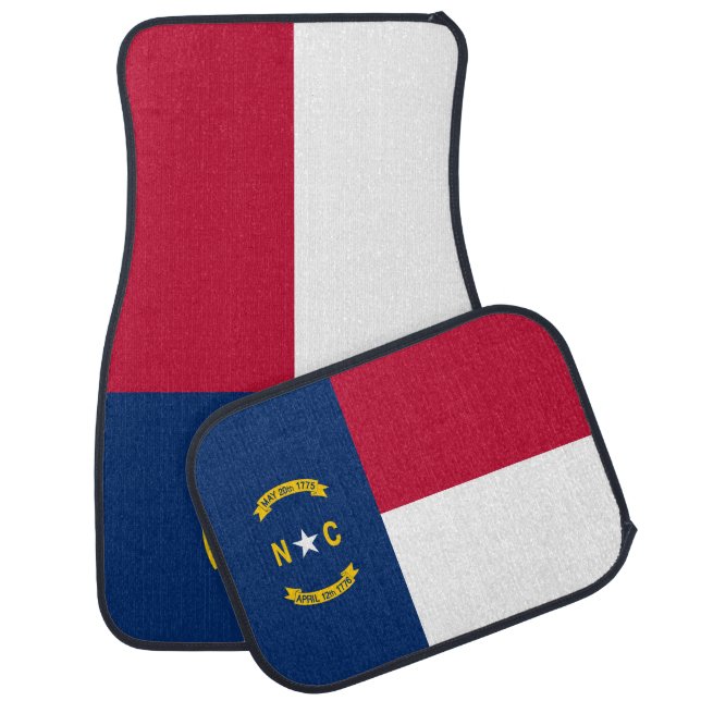 North Carolina State Flag Car Floor Mat (Set)