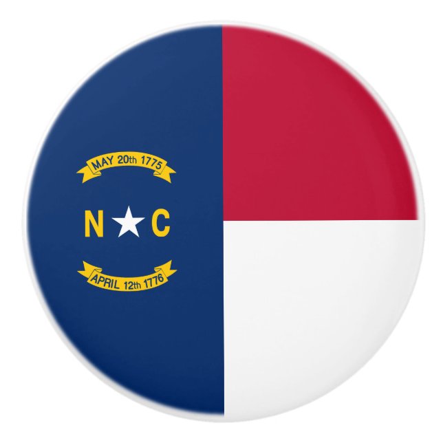 North Carolina State Flag Ceramic Knob (Front)
