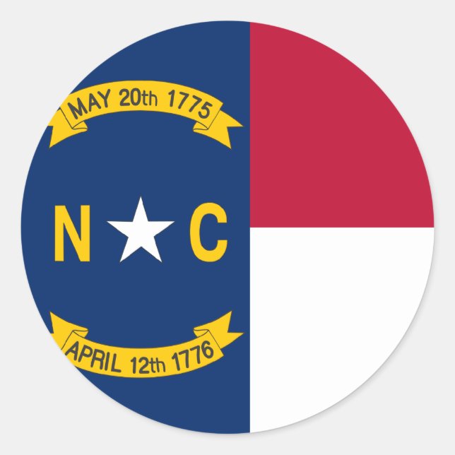 North Carolina State Flag Classic Round Sticker (Front)