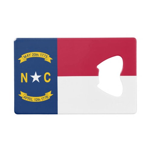 North Carolina State Flag Credit Card Bottle Opener