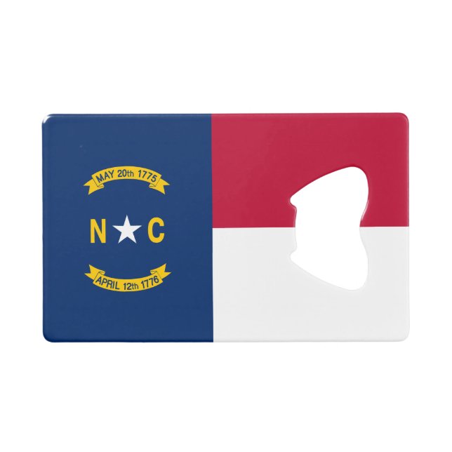 North Carolina State Flag Credit Card Bottle Opener (Front (Horizontal))