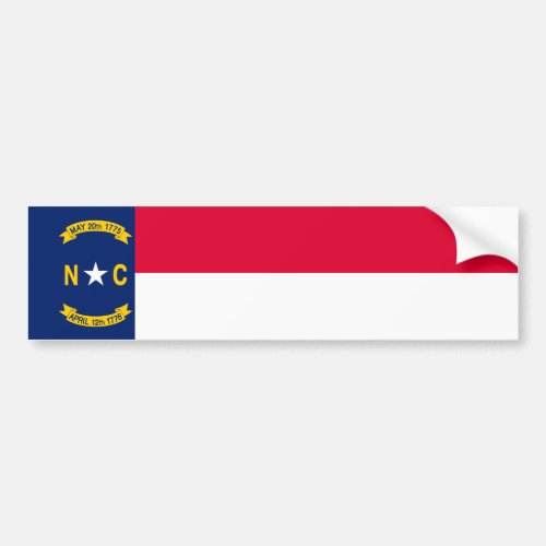 North Carolina State Flag Design Bumper Sticker