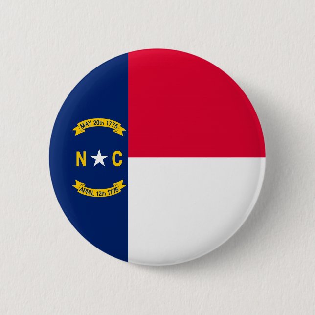 North Carolina State Flag Design Button (Front)