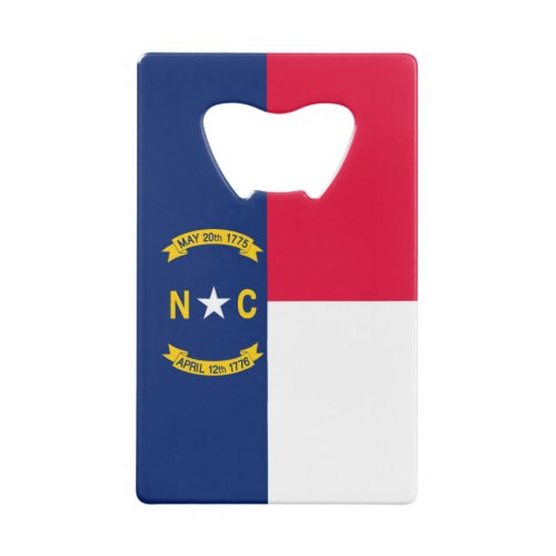 North Carolina State Flag Design Credit Card Bottle Opener