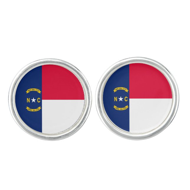 North Carolina State Flag Design Cufflinks (Front)