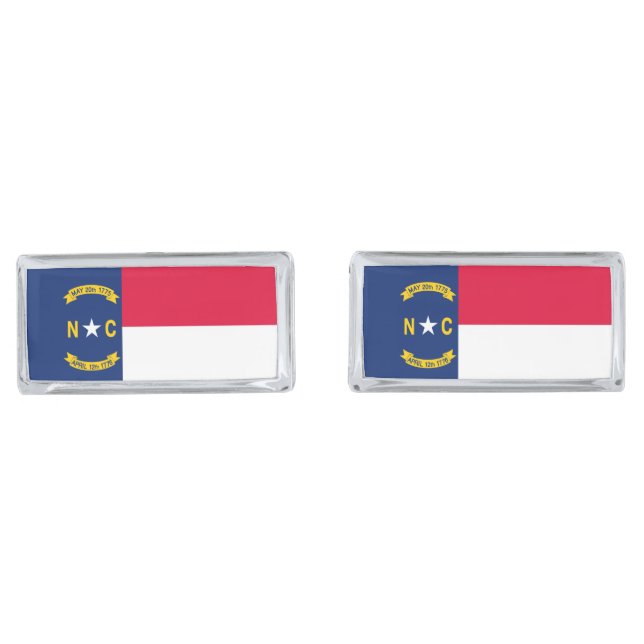 North Carolina State Flag Design Cufflinks (Front)
