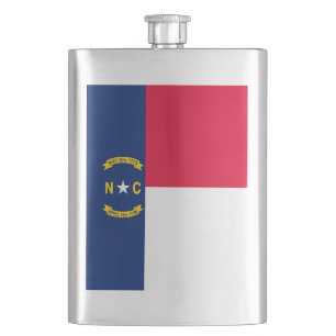 North Carolina State Flag Design Hip Flask