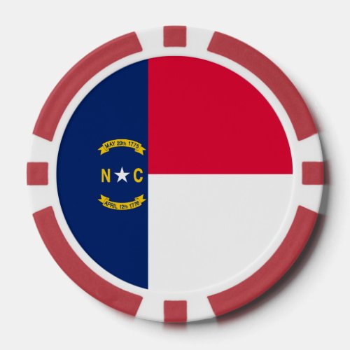 North Carolina State Flag Design Poker Chips