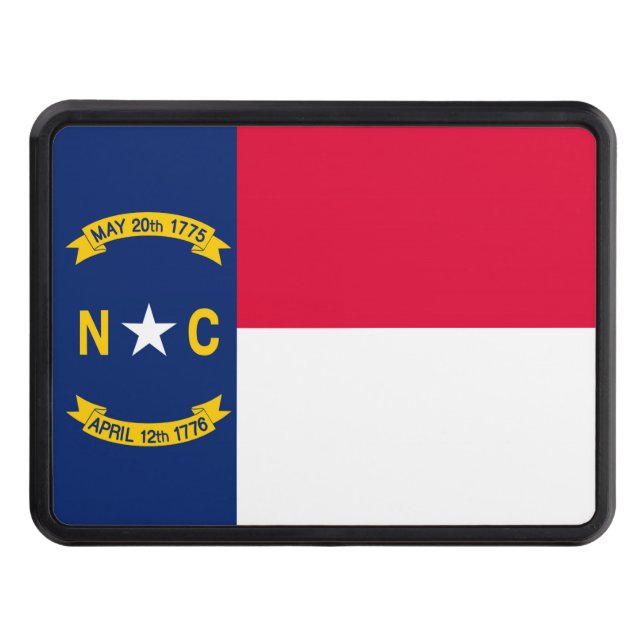 North Carolina State Flag Design Tow Hitch Cover (Front)