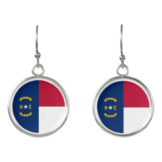 North Carolina State Flag Earrings (Front)