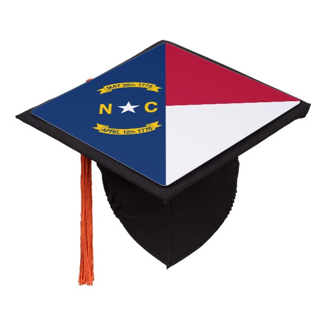 North Carolina State Flag Graduation Cap Topper (Angled)