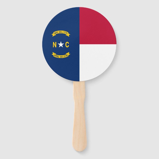 North Carolina State Flag Hand Fan (Front)