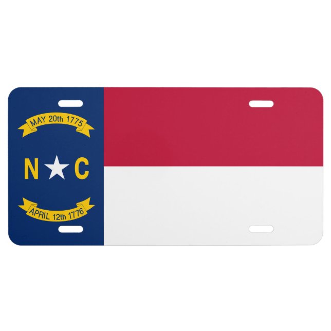 North Carolina State Flag License Plate (Front)