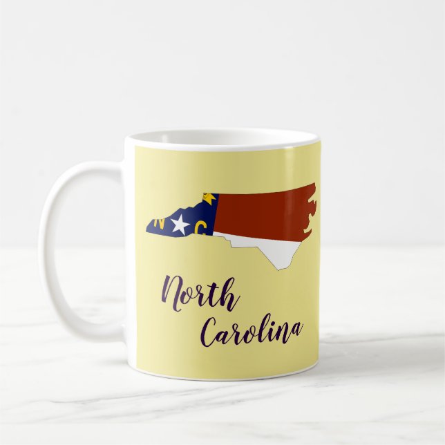 North Carolina State Flag Map Coffee Mug (Left)