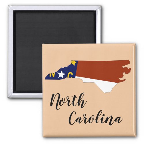 North Carolina State Flag Map Magnet