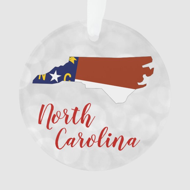 North Carolina State Flag Map Ornament (Front)