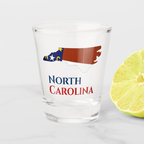 North Carolina State Flag Map Shot Glass