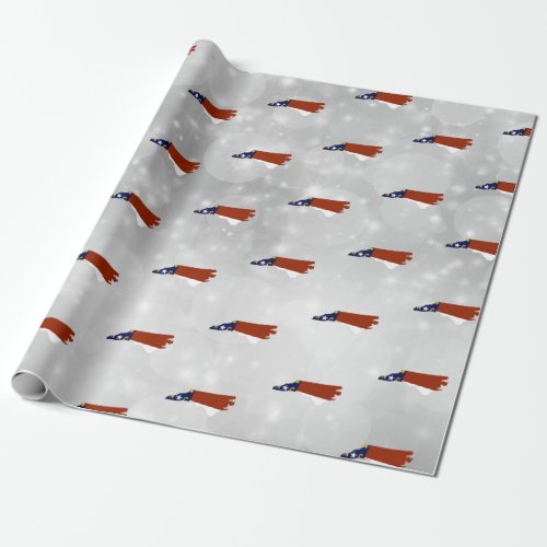 North Carolina State Flag Map Wrapping Paper