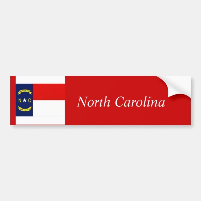 North Carolina State Flag, North Carolina Bumper Sticker (Front)