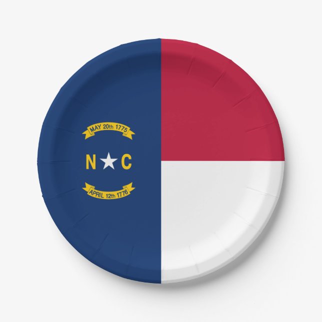 North Carolina State Flag Paper Plates (Front)