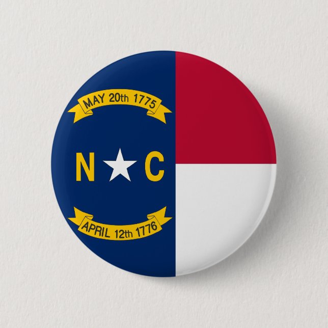 North Carolina State Flag Pinback Button (Front)