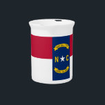 North Carolina State Flag Pitcher<br><div class="desc">Add a touch of state pride to your beverages with our exclusive pitcher featuring the flag of North Carolina! This pitcher combines functionality with cultural pride, making it more than just a serving vessel; it’s a celebration of North Carolina’s rich heritage and vibrant identity. The distinctive design prominently displays the...</div>