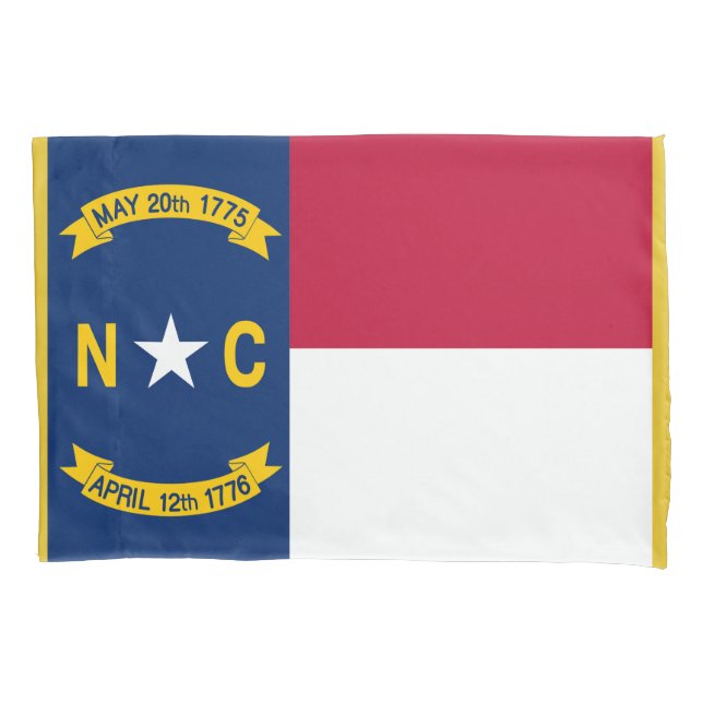 North Carolina State Flag Print Patriotc Pillow Case (Front)