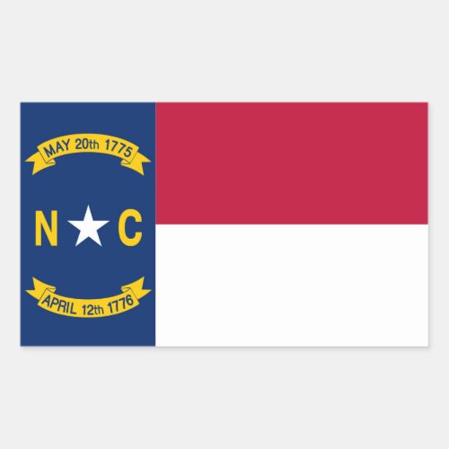 North Carolina State flag Rectangular Sticker