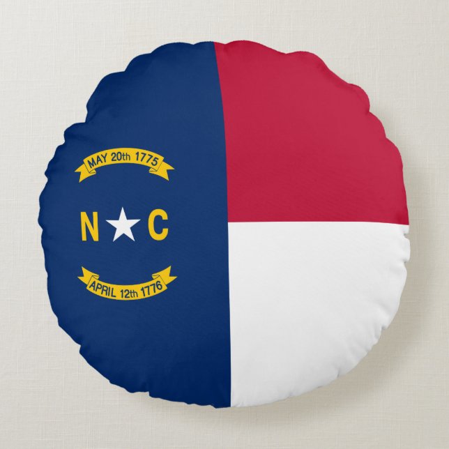 North Carolina State Flag Round Pillow (Front)
