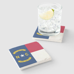 North Carolina State Flag Stone Coaster