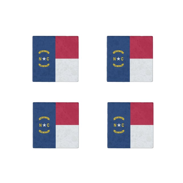 North Carolina State Flag Stone Magnet (Front)