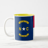 North Carolina State Flag Two-Tone Coffee Mug (Left)
