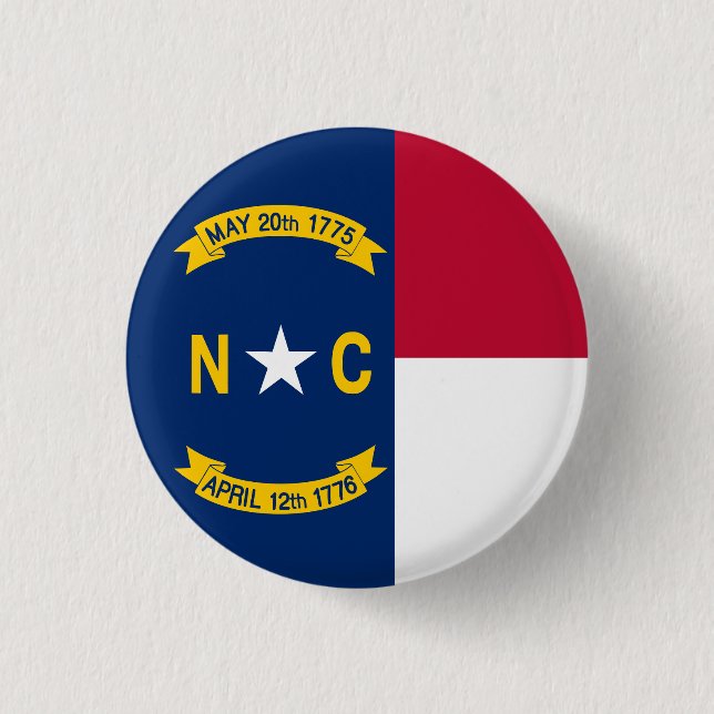 North Carolina State Flag USA Button (Front)