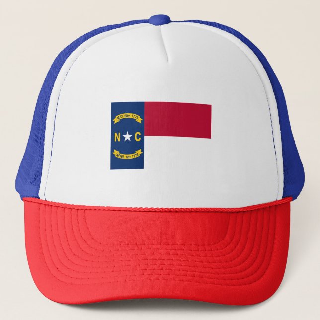 North Carolina State Flag USA Trucker Hat (Front)