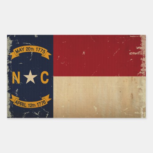 North Carolina State Flag VINTAGE Rectangular Sticker