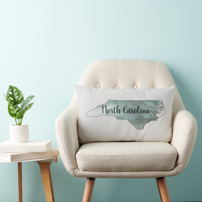 North Carolina State Illustration Lumbar Pillow (Chair)