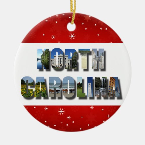 North Carolina State Photos Christmas Ceramic Ornament