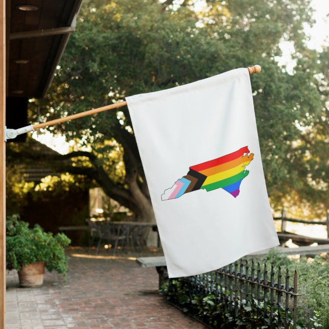 North Carolina State Pride LGBTQ Progress Pride House Flag (In SItu)
