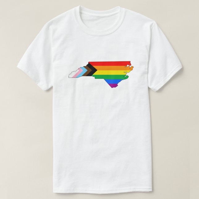 North Carolina State Pride LGBTQ Progress Pride T-Shirt (Design Front)