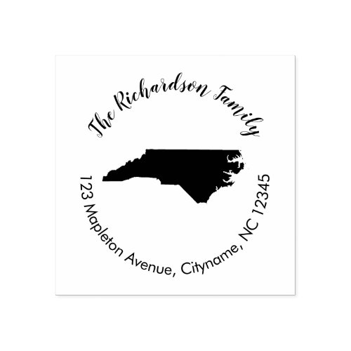 North Carolina state return address rubber stamp