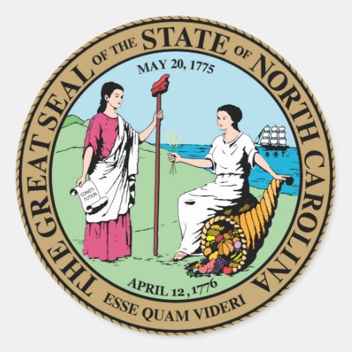 North Carolina state seal america republic symbol
