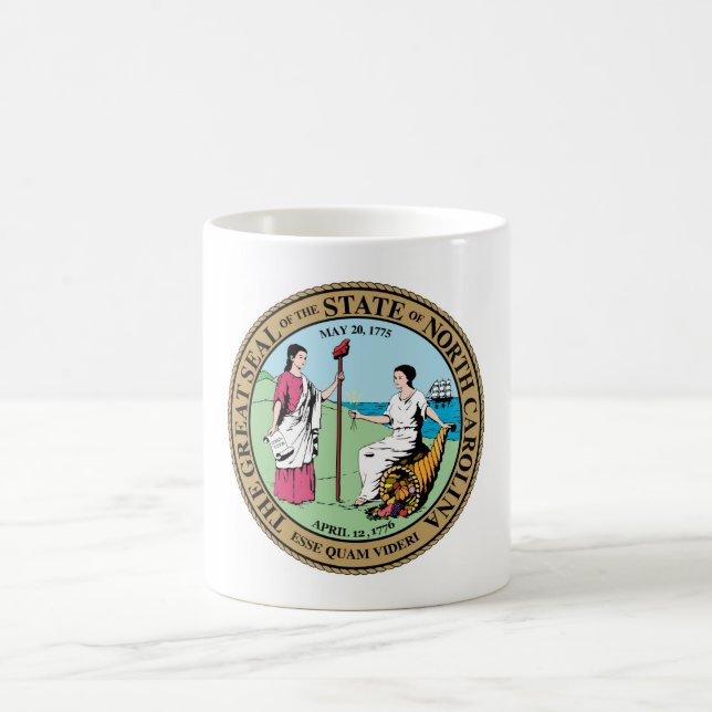 North Carolina state seal america republic symbol Coffee Mug (Center)