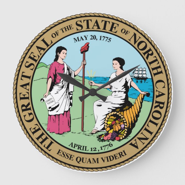 North Carolina state seal america republic symbol Large Clock (Front)