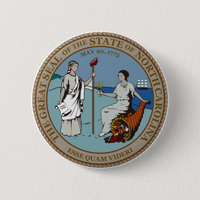 North Carolina State Seal Button (Front)