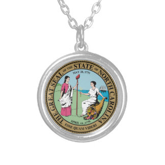 North Carolina State Seal Silver Plated Necklace
