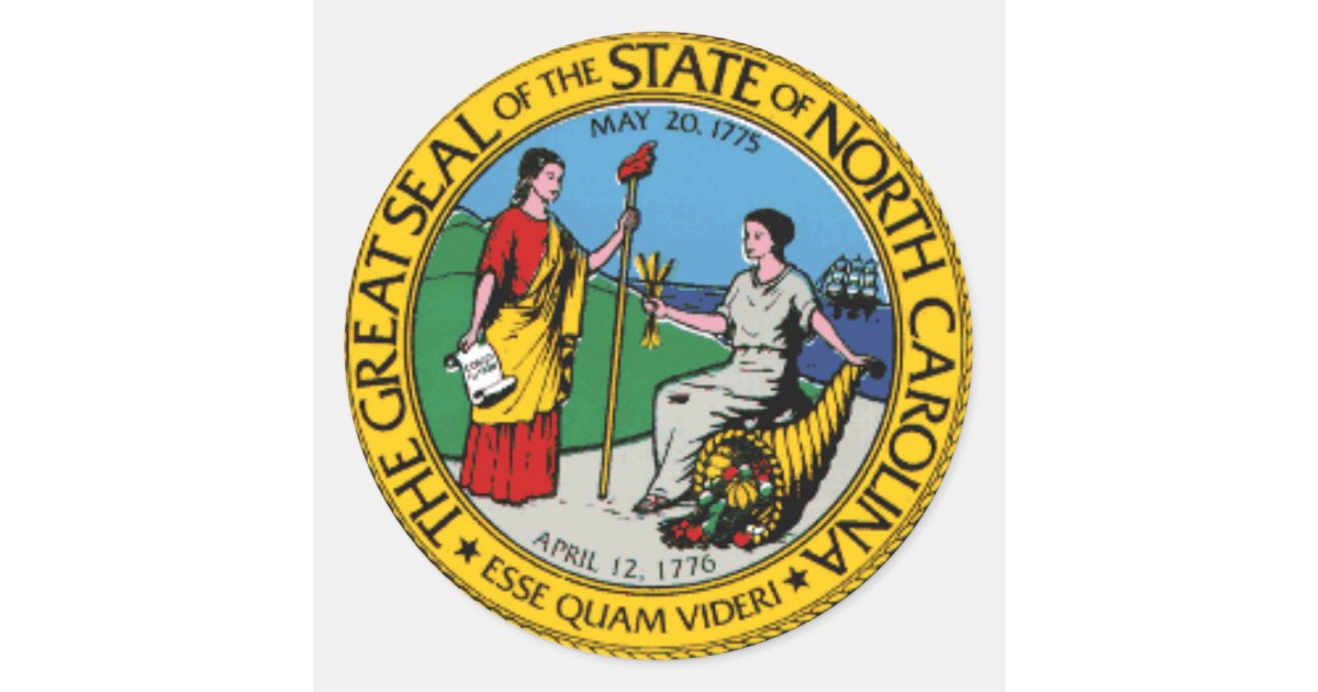 North Carolina State Seal Stickers | Zazzle