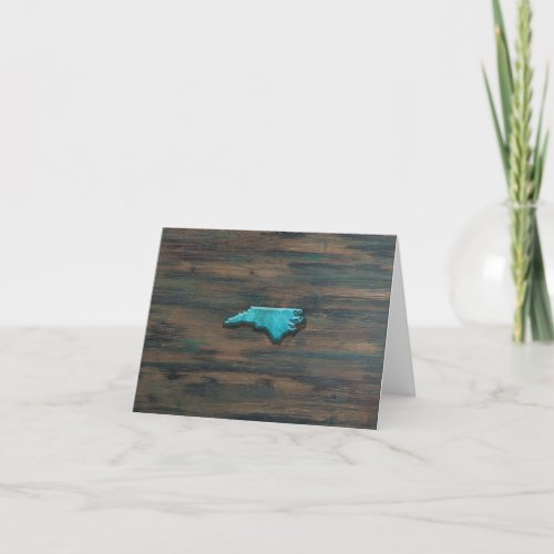 North Carolina State Shape Teal Thank You Card